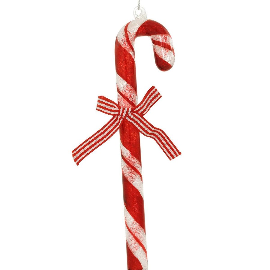 Bronner's | Candy Cane 7 Inch Spun Glass Ornament ⋆ Christmadecorat